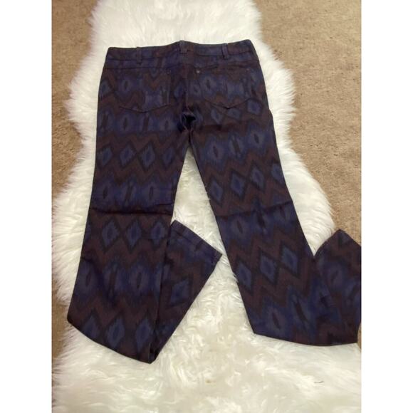 Free People Womens Chino Pants Pockets Belt Loops Geometric Pattern Size W 29 - Picture 8 of 9